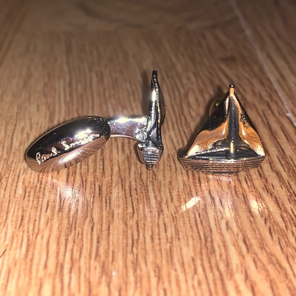 Sailboat Cufflinks In Silver, SALE PRICE/OBO